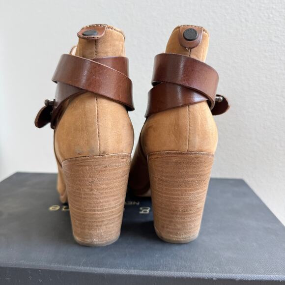 Rag & Bone Harrow Suede Ankle Boots Block Heel Camel EU 38/ 8 US - Picture 2 of 15